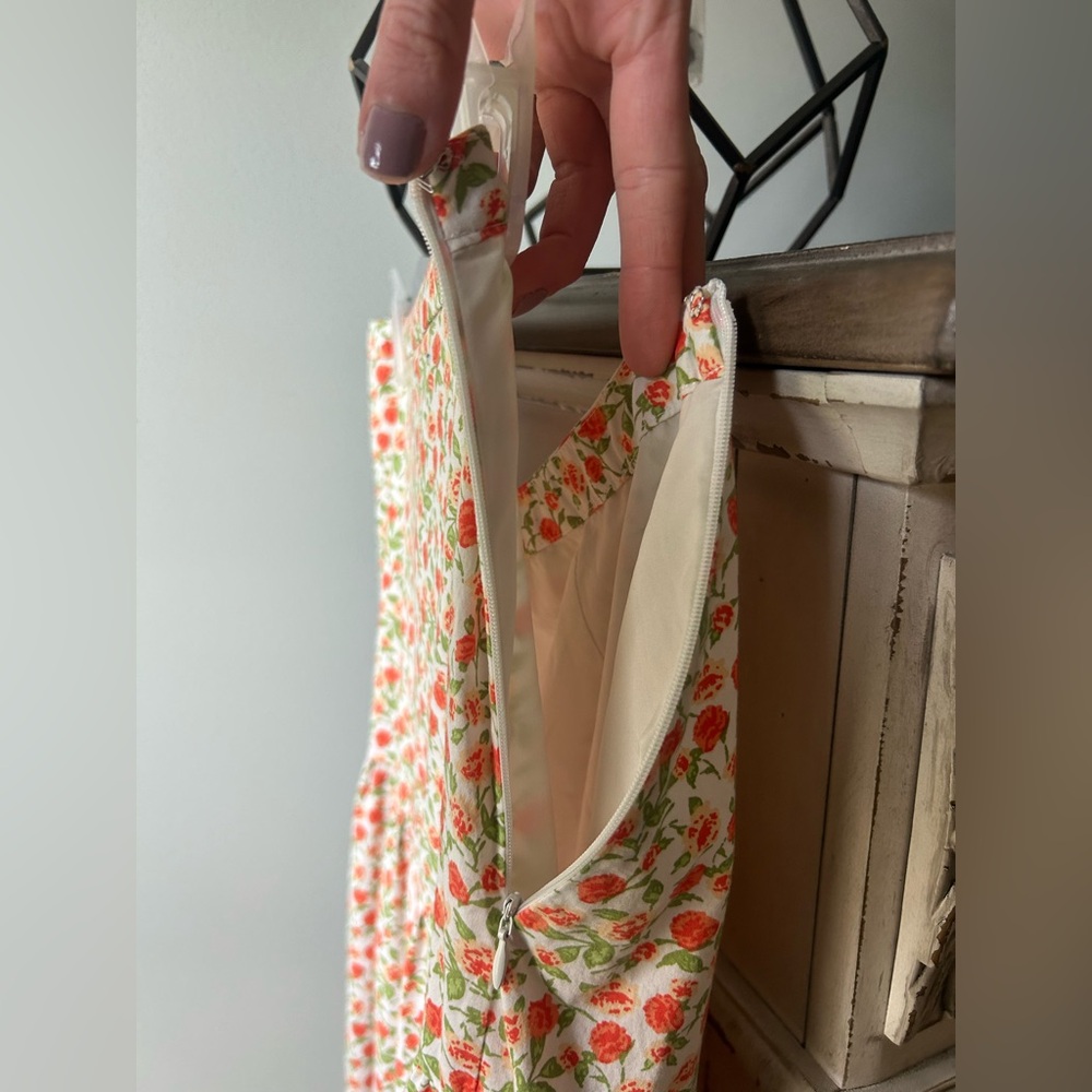 Wayf Floral Maxi Skirt - orange and green ditsy floral - Picture 7 of 10